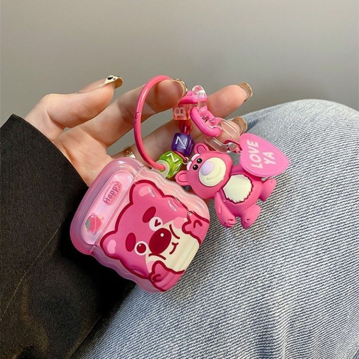 เคสหูฟัง-ลายการ์ตูนหมีน่ารัก-สีชมพู-สําหรับ-airpods-3-2nd-generation