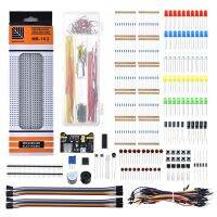 ชุดเริ่มต้นพื้นฐานส่วนประกอบอิเล็กทรอนิกส์พร้อม 830 Tie-points Breadboard Cable Resistor Capacitor LED Potentiometer Box Packing