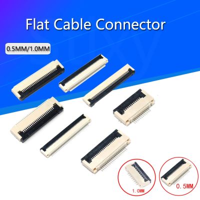 10pcs 0.5mm/1mm Pitch Under Clamshell Socket FPC FFC Flat Cable Connector 4P 5P 6P 8P 10P 12P 14P 16P 20P 22P 24P 30P 34P