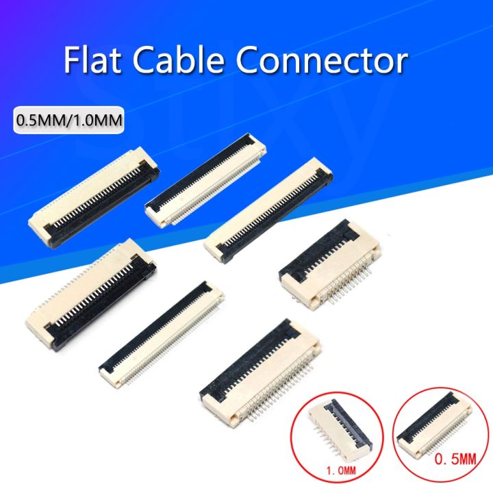 10pcs-0-5mm-1mm-pitch-under-clamshell-socket-fpc-ffc-flat-cable-connector-4p-5p-6p-8p-10p-12p-14p-16p-20p-22p-24p-30p-34p