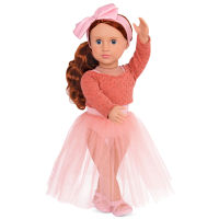 Our Generation -OG BALLET DOLL W/ ORANGE SWEATER, AUBRIE ตุ๊กตาเด็กผู้หญิง พร้อมชุดเต้นบัลเล่ต์ ออบรีย์