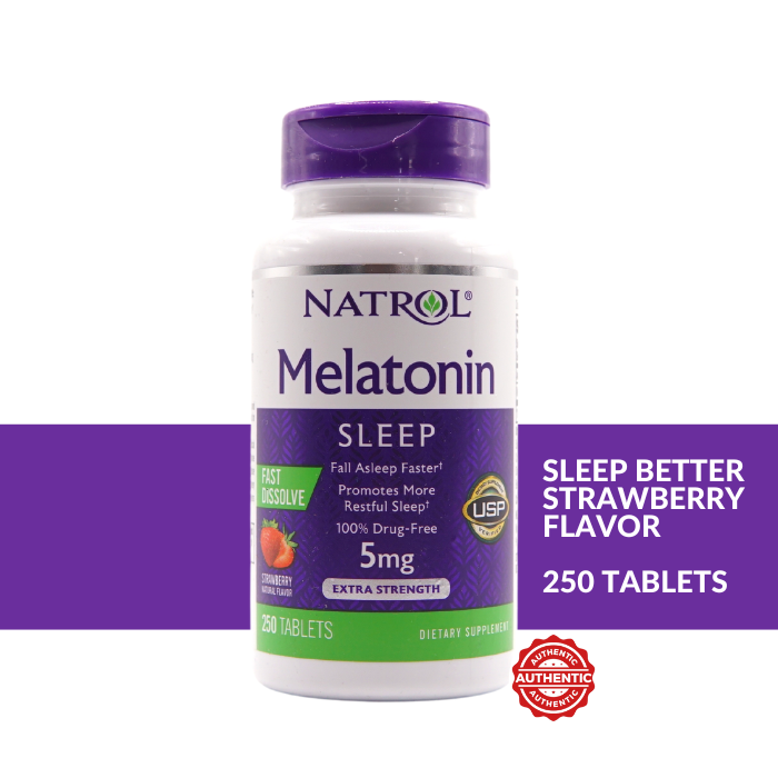 Natrol Melatonin Sleep Extra Strength Fast Dissolve 5mg 250 Tablets ...