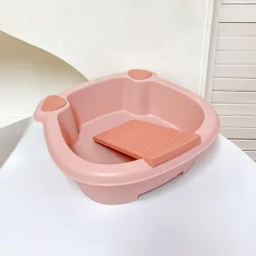 Hand Washing Clothes Bucket Non Slip Washboard Basin for Cleaning