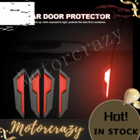 Motorcrazy 4PCS Car Door Anti-Collision Strip Body Stickers Reflective Warning Stickers Decorative Scratch-Resistant Modified Universal