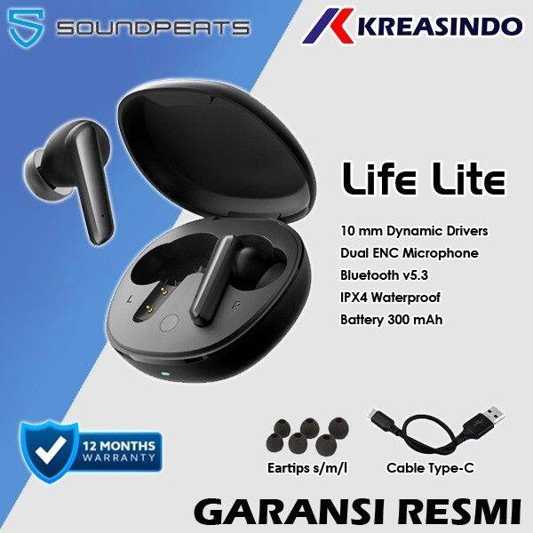 SoundPEATS Life Lite True Wireless Earbuds Resmi | Lazada Indonesia
