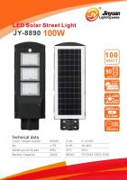 ไฟโซล่าเซล โคมไฟถนนโซล่าเซลล์ SOLAR LIGHT ไฟสนาม โซล่าเซล JY8890-100W หลอดไฟโซล่าเซล ไฟพลังงานแสงอาทิตย์ พลังงานแสงอาทิตย์กันน้ำ IP65