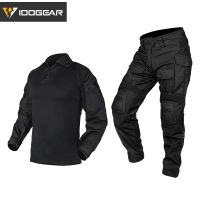 Idogear Tactical G3 ชุดเครื่องแบบ Gen3 BDU เสื้อและกางเกง สีดําล้วน 3001