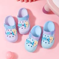 TURHA Crocs สวมใส่กันลื่นชายหาดสำหรับเด็ก,ของขวัญ Frozen รองเท้าแตะเจ้าหญิงแช่แข็งรองเท้าเด็กผู้หญิงทารกรองเท้าแตะสำหรับเด็กรองเท้าแบบมีรูระบาย