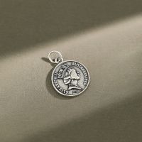 [COD] AP1475 Korean Sterling Distressed Round Coin Pendant Necklace Sweater Chain