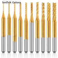 SanDslk Galaxy ชุดบิตโรงสีปลาย10ชิ้นชุดไทเทเนียมเคลือบทังสเตนเหล็ก0.8-3ชุดเครื่องโม่มิลลิเมตร175เราเตอร์คมชุดบิตโรงสีปลายชุดบิตบิตโรงสีสำหรับแม่พิมพ์