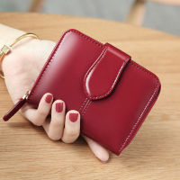 Oil Wax Women Wallet Genuine Leather Small Short Card Holder Ladies Coin Purse Women Wallets 2021 Red RFID carteiras Money Bag