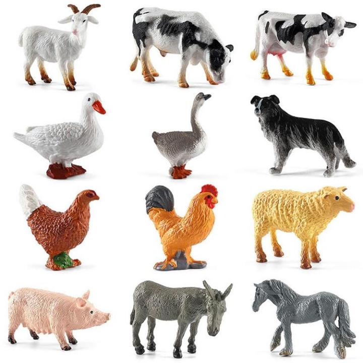 Farm Animal Models 12 PCS Farm Animals for Toddlers Realistic Farm Animal  Educational Learning Toys for Toddlers Kids Cake Toppers Farm Yard Scene  Decorations latest 