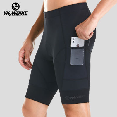 YKYWBIKE Sports Padded Bike Shorts for Men Cycling Bicycle Shorts Comfortable Road Biking Pants 2 Pocket Tights Slim Fit gnb