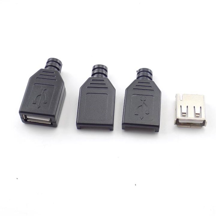 qkkqla-10pcs-3-in-1-type-a-female-male-mirco-usb-2-0-socket-4-pin-connector-plug-black-plastic-cover-diy-connectors-type-a-kits