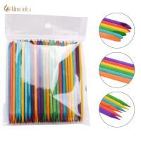 1000pcs Nail Wooden Cuticle Pusher Nail Art Stickers Colorful Wood Sticks Cuticle Removal Manicure Nail Art Tools DIY 500pcs