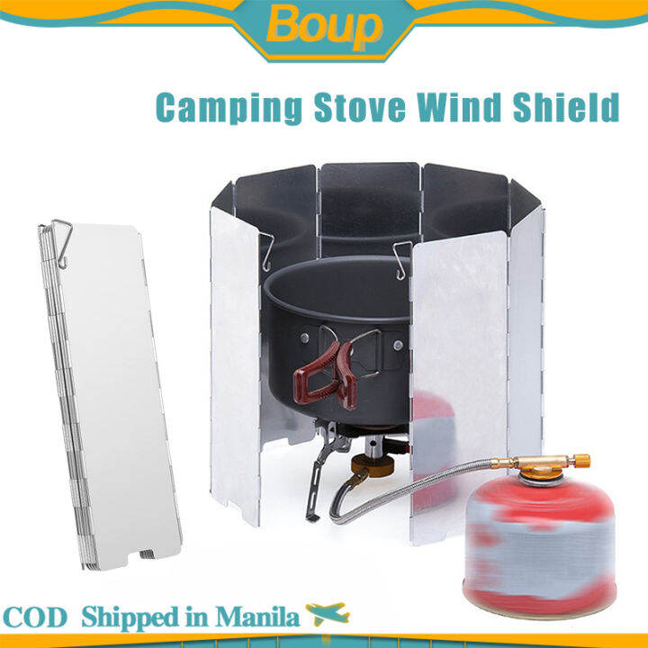 8 Pcs Camping Stove Wind Shield Stainless Steel Stove Windshield