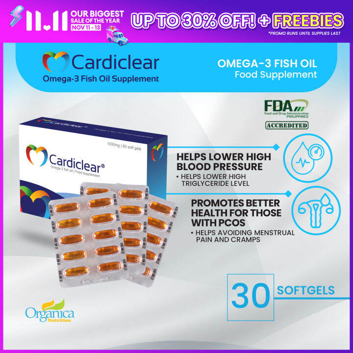 [Fish Oil for Lower Cholesterol & Blood Pressure] Cardiclear Omega3