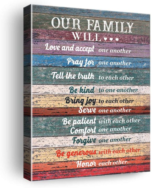 Christian Quote Our Family Will Love One Another Farmhouse Poster Canvas  Wall Art & Tabletop Decoration For Home Decor Rustic Farmhouse Christian  Quotes Canvas Prints Gifts Easel & Hanging Hook | Lazada