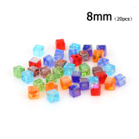 8Mm 20ชิ้น/ถุงภาษาเช็คคำ Faceted Spacer ลูกปัดคริสตัล Cube Charm สแควร์ลูกปัดหลวมลูกปัดสำหรับเครื่องประดับ DIY อุปกรณ์เสริม