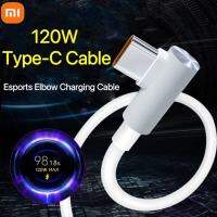 Xiaomi 120W Type-C Cable 6A USB Type-C Cable Turbo Charge Gaming Elbow Charging Cable For Xiaomi Mix4 Mix Fold 10 11 Ultra Redmi Note 9 10 Pro K40 K50 Pro Poco X4 Pro NFC F3 M3 Black Shark TipoC