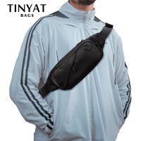 TINYAT Man Waist Bag Pack Travel Sports Male Fanny Pack Large Wallet Phone Belt Bag Pouch Mens Shoulder Hip Bag 4 Pockets Running Belt