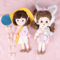 (Popular toys) 2ชิ้น/ล็อตมินิ Bjd ตุ๊กตา12เซนติเมตรกระเป๋า Ob11 23ที่สามารถเคลื่อนย้ายร่วมของเล่น Fullset สาวปิดตาตุ๊กตาของขวัญที่ดีที่สุดสำหรับวันเกิด