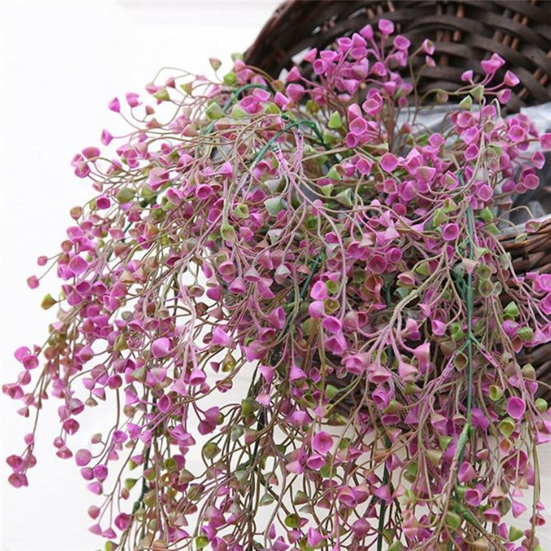 塔罗球82Cm 5白柳藤布丁Bunga Palsu Pokok Pokok Renek Tumbuhan Hijau Pasu Hiasan Taman Rumah Bekalan Perkahwinan murah Simulasi Bunga Violet Anggur