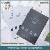 ฟิล์มไฮโดรเจลยืดหยุ่น TPU 50ชิ้นฟิล์มป้องกันหน้าจอแบบโค้งแบบตรงอเนกประสงค์เครื่องตัดฟิล์มป้องกันหน้าจอโทรศัพท์มือถือ