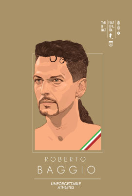 โปสเตอร์นักฟุตบอล Roberto Baggio รับทำ โปสเตอร์ติดผนัง ของแต่งบ้าน แต่งห้องนอน 77poster