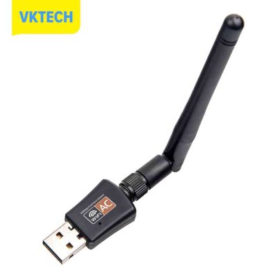 Vktech USB Lan แบนด์คู่600Mbps 5GHz ไร้สายพีซีอะแดปเตอร์ WiFi W/เสาอากาศ802.11AC