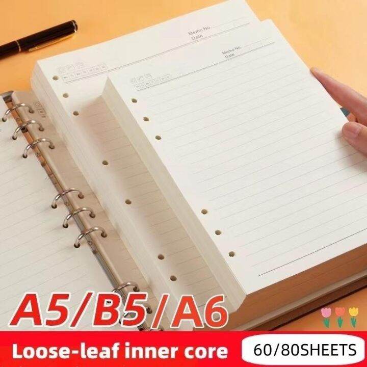 A5/A6/B5 Looseleaf inner core 6 hole replacement refill binder blank