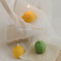 【CW】1pc Lemon Shape Scented Candles Handmade Fruit Candle Natural Fragrance Home Decoration