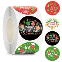 500pcs Merry Christmas Stickers Labels for New Year Theme Party Gift Baking Package Decor Envelope Seals Stationery Sticker Tag Stickers Labels
