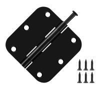 6 Pack Black Door Hinges for Doors 3 1/2 Interior Door Hinges Black Hinges for Doors 3.5 Inch Rounded 5/8 Radius