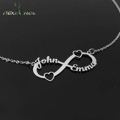 Nexance Stainless Steel Custom Name Couple Necklace Personalized Infinity Pendant Necklace Jewelry Best Friend Gift