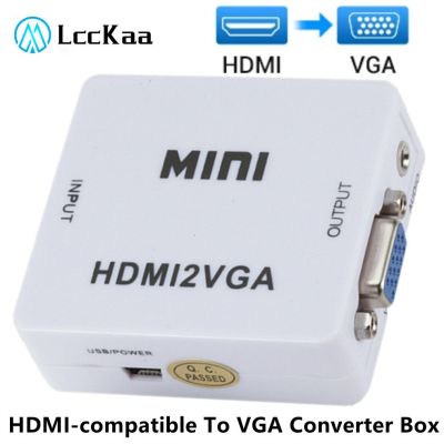1080P HDMI-compatible To VGA Converter Box Digital To Analog Audio Video Adapter with USB Cable for PC Laptop TV Box Projector Cables