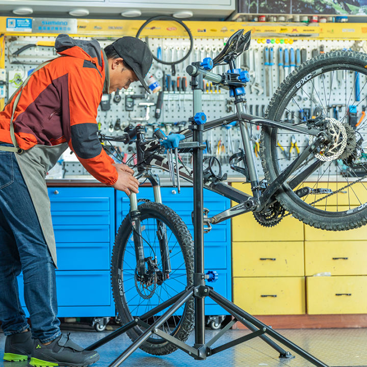 ชั้นซ่อมจักรยานชั้นซ่อมจักรยานเสือภูเขาราคาถูก-ชั้นซ่อมจักรยานพับเครื่องมือซ่อมจักรยานเสือภูเขาชั้นวางอลูมิเนียมอัลลอยด์แสดงอุปกรณ์