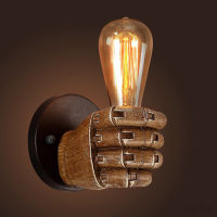 Retro fist wall lamp bar restaurant cafe decorative wall lamp left hand right hand wall lamp E27 bulb wall lamp