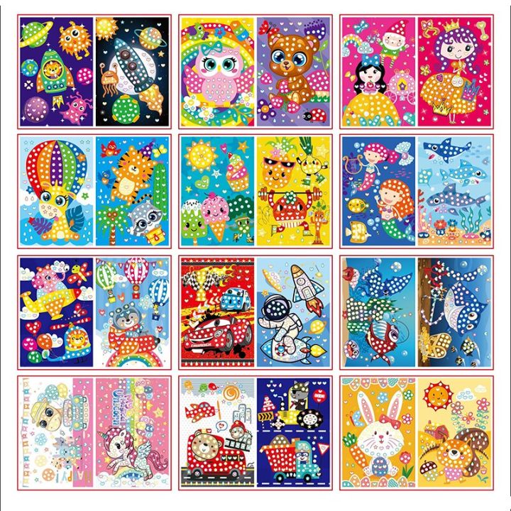 10-15pcs-colorful-dot-primary-mosaic-puzzle-stickers-games-diy-cartoon-animal-learning-education-toys-for-children-kids-gift