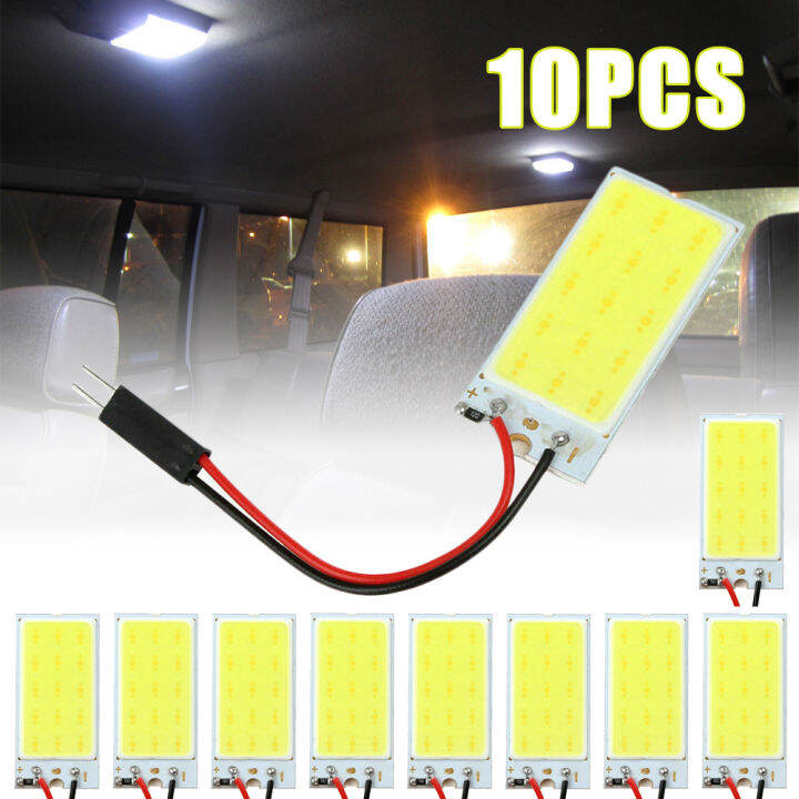 Js ready stock 5pcs 10pcs white cob 15 led plate car interior dome