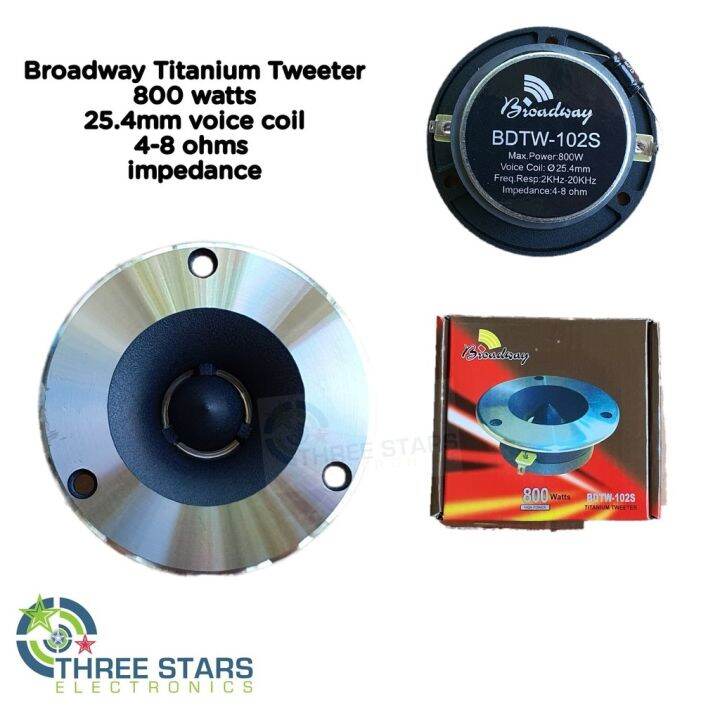 Titanium Tweeter free capacitor 800 watts 25.4mm voice coil Broadway