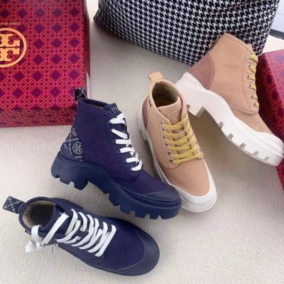 2023 new Tory Burch T Monogram Woven jacquard Camp sports boots hiking shoes
