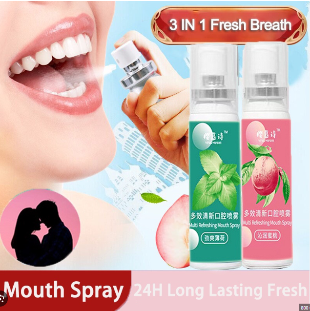 Mouth Spray Breath Spray Oral Spray Peach Mint Freshener Lasting