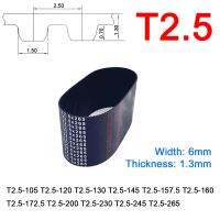 T2.5เข็มขัดจับเวลาปริมณฑล105 120 130 145 157.5 160 172.5 200 230 245 265มม. สายพานยางซิงโครนัสกว้าง6 10 15 20มม