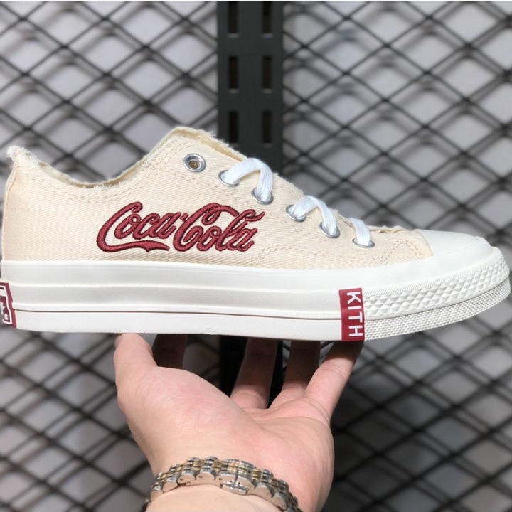 KITH x Coca-Cola x Converse Chuck 70 Low Vintage Beige, Navy Blue