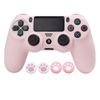 ใหม่สีชมพูซิลิโคนอ่อนนุ่มเคสสำหรับ PS4ควบคุมผิว Gamepad ที่ครอบคลุมกรณีวิดีโอเกมอุปกรณ์เสริมสำหรับ PS4จอยสติ๊กกรณี