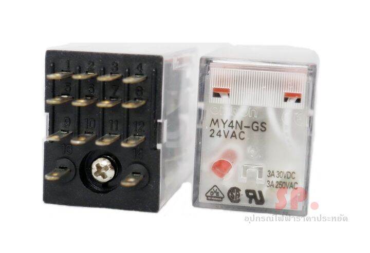 รีเลย์รุ่น-my4n-gs-มีไฟโชว์-พิกัดโหลด-3a-general-purpose-relay-type-my4n-gs-3a-14pin-w-led