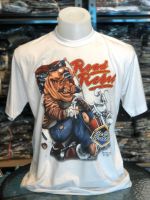 ROAD REBEL เสื้อฮาเล่ย์ เสื้อยืดคอกลม เสื้อฮาเล่ย์ เสื้อยืดคอกลม สไตล์วินเทจ ไม่มีตะเข็บขางสรีนหน้าและหลังขับเนื้อ ผ้า3D ป๊าย3D งานนำเข้าจากประเทศญี่ปุ่น ไม่