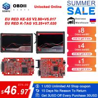 Online EU Red KESS KTAG V5.017 2.80 KESS 2020 Master Chip Tuning Kit KTAG V7.020 2.25 OBD OBD2 Car ECU Key Programmer Tool