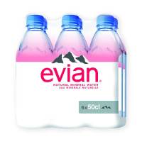 Evian Natural Mineral Water 500 ml. Pack 6 Bottles.เอเวียง น้ำแร่ธรรมชาติ 500 มล. แพ็ค 6 ขวด